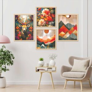 SET OF 4 DIGITAL WALL PAINTING